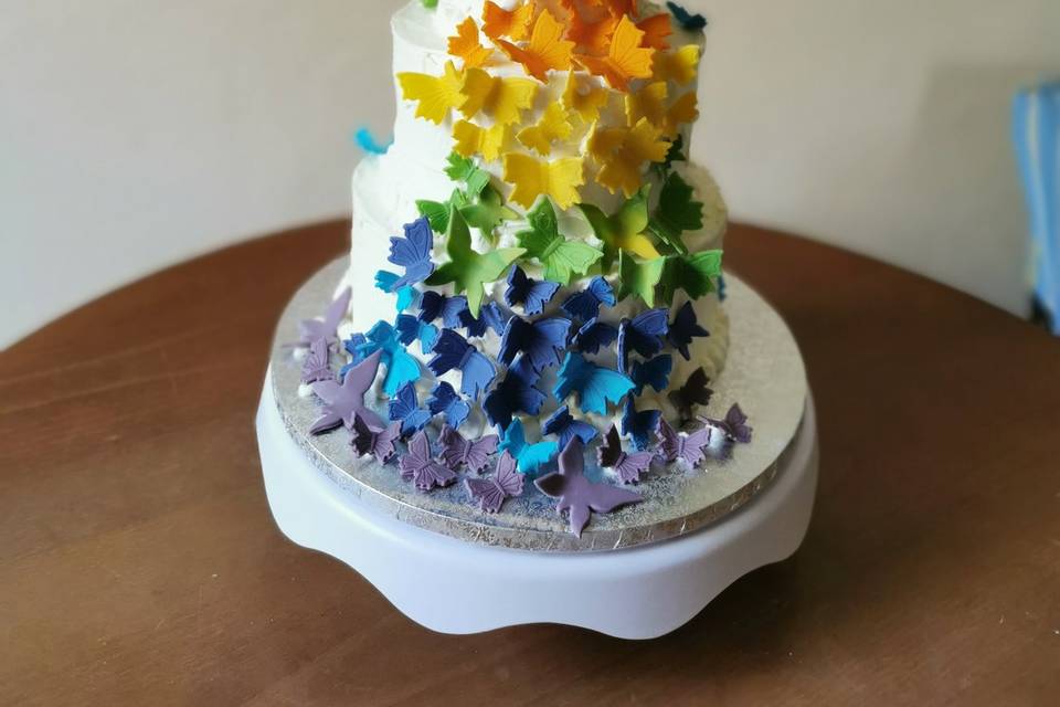 Colorida tarta de boda gay