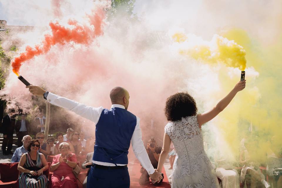 Ceremonia con humo