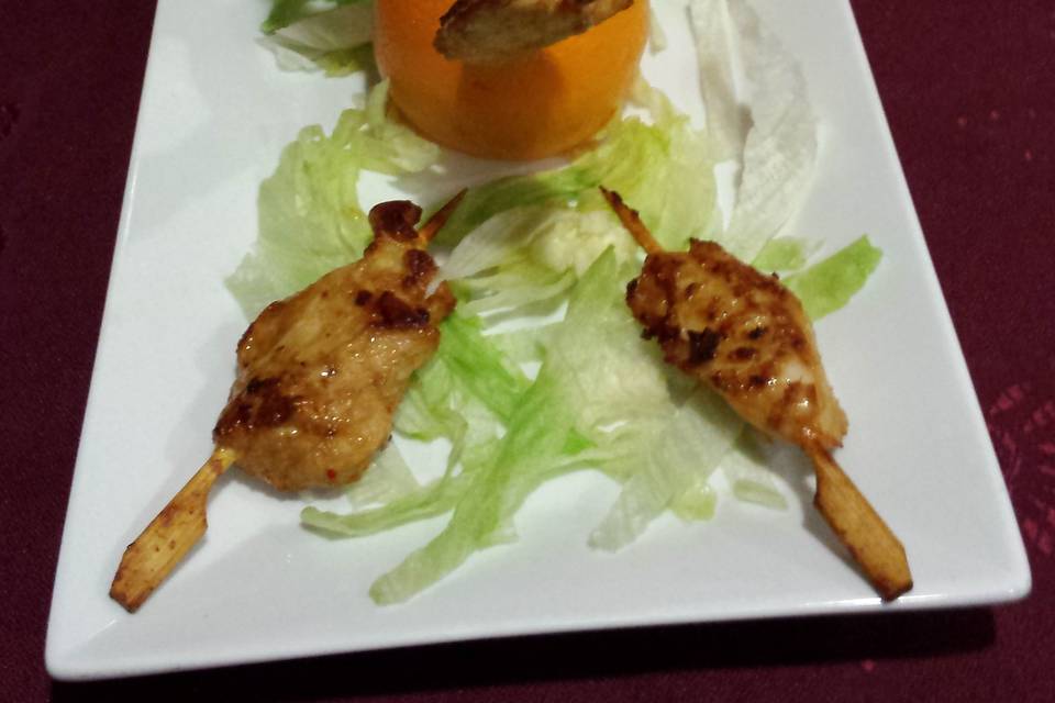 Brochetas de pollo