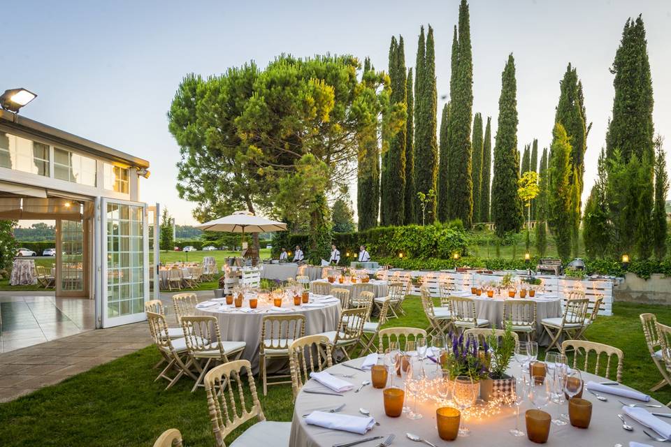 Celebración en los jardines