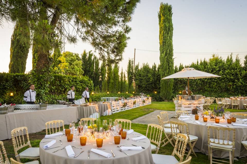 Celebración en los jardines