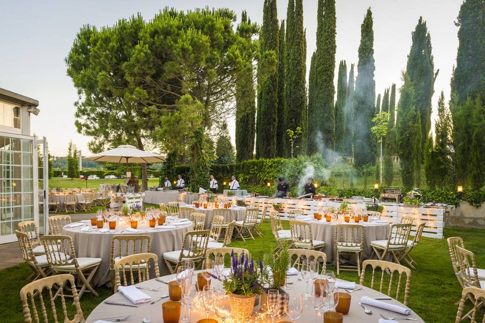 Celebración en los jardines