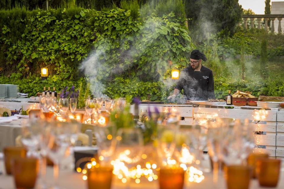 Celebración en los jardines