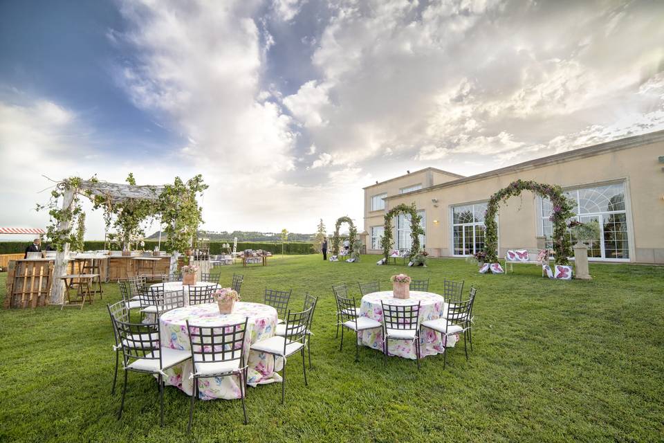 Celebración en los jardines