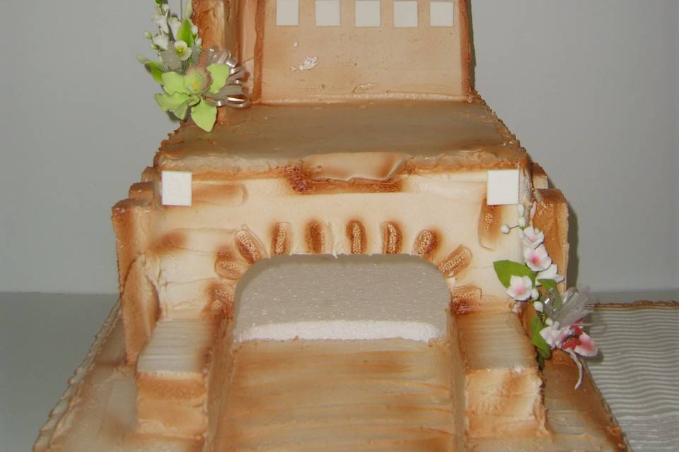 Tarta boda con puesta de sol