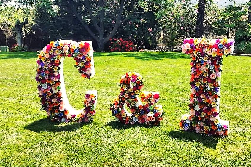 Letras con flores