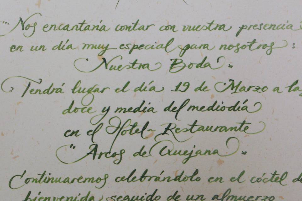 Detalle de escritura a mano