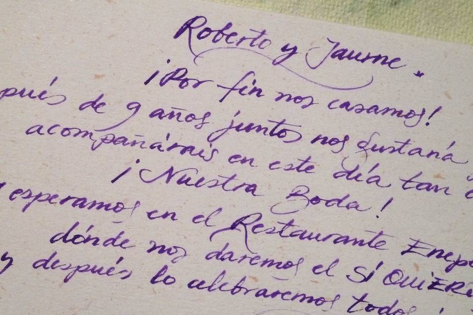 Detalle de escritura a mano