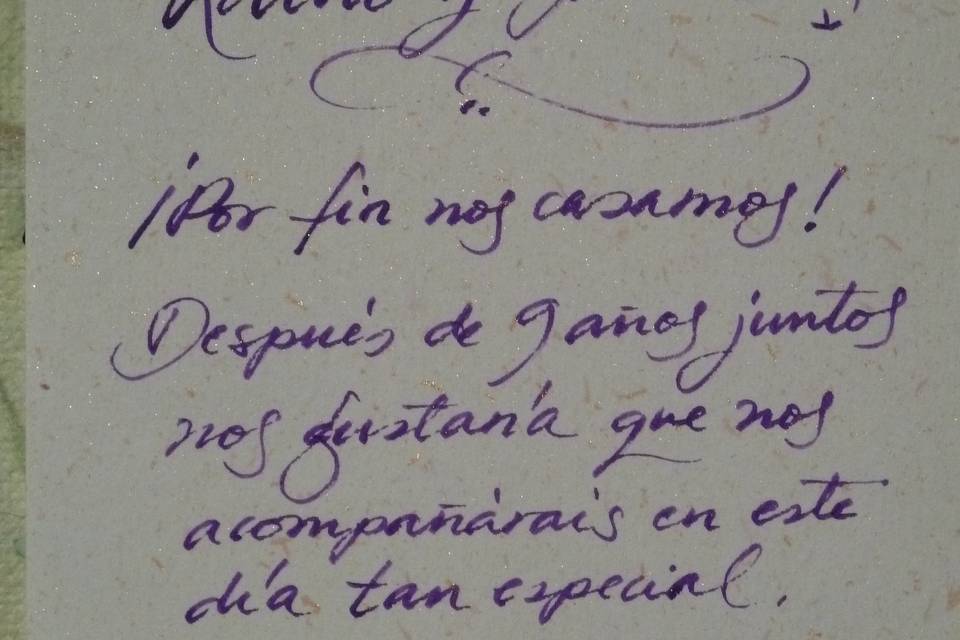 Detalle de escritura a mano