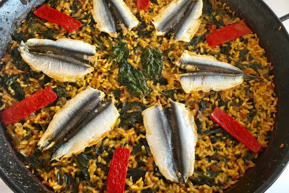 Arroz con boquerones