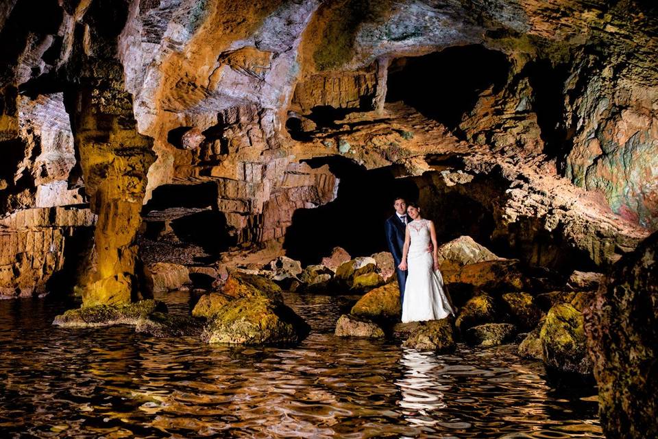 Postboda en el mar