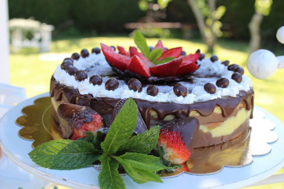 Tarta de galleta y chocolate