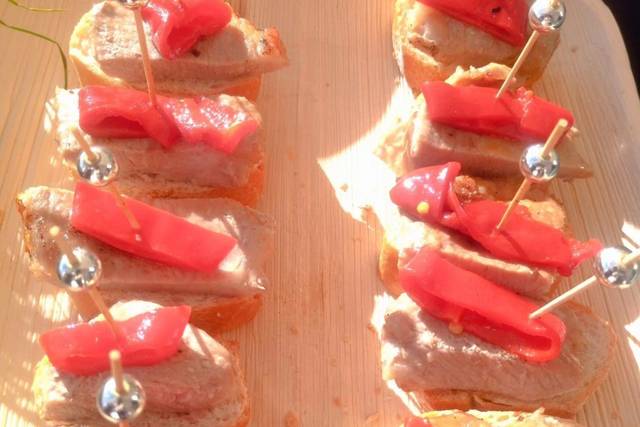 Pincho de presa ibérica con pi