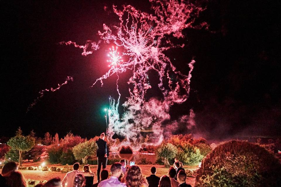 Fuegos artificiales de boda