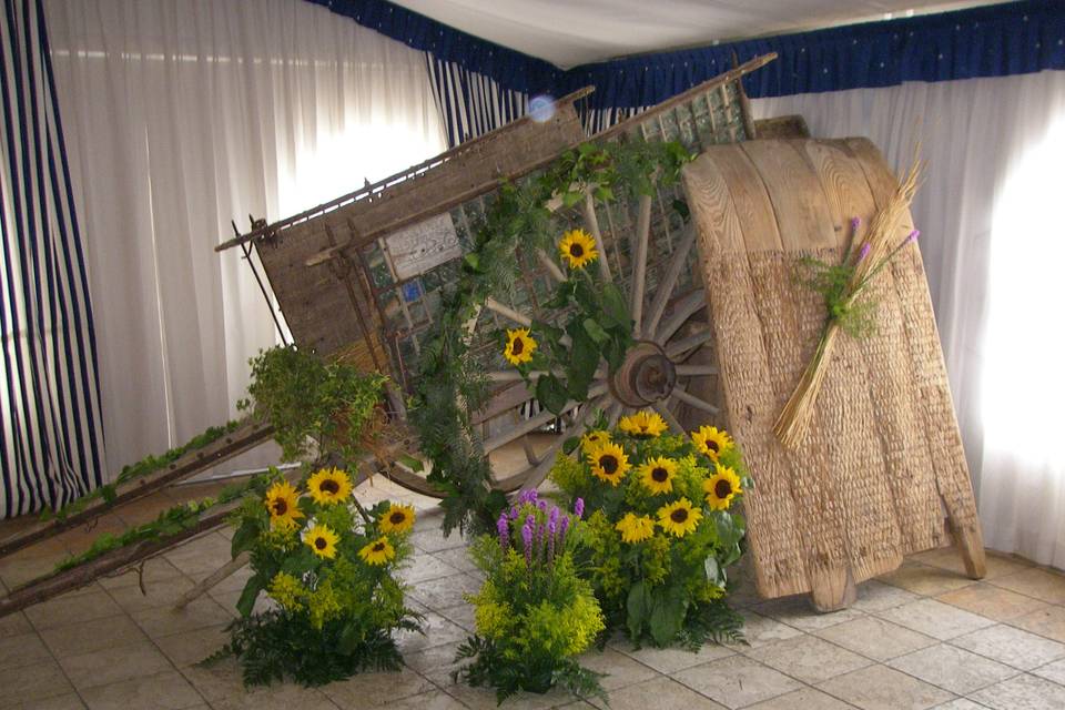 Decoración boda civil con girasoles