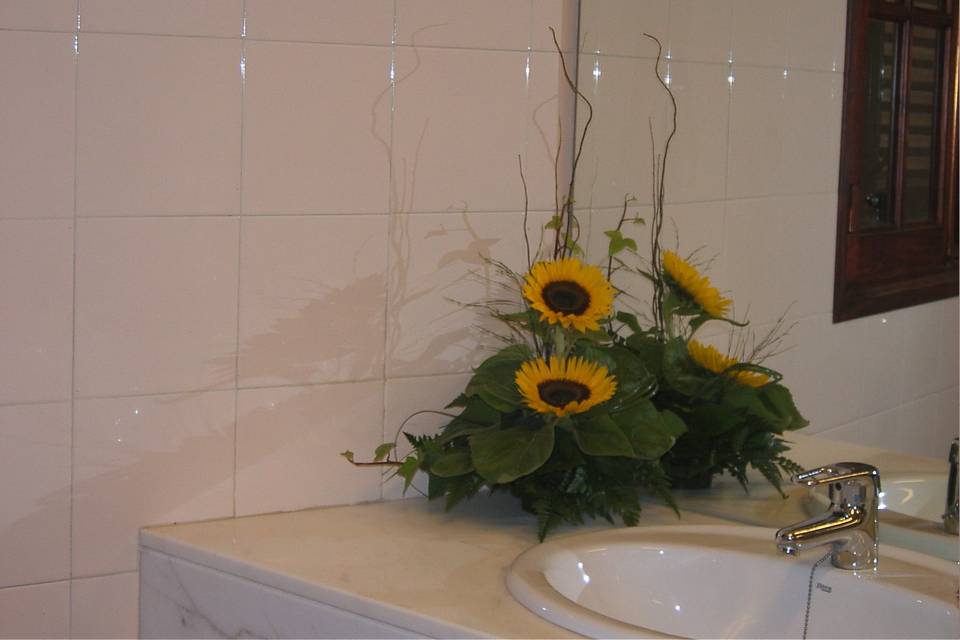 Girasoles para el baño