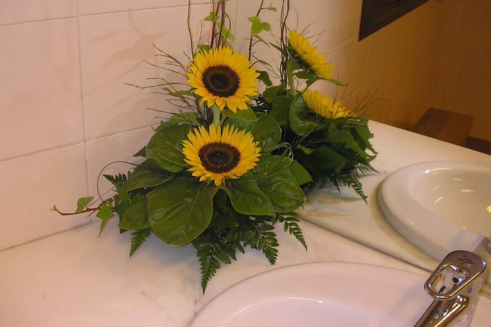 Girasoles para el baño