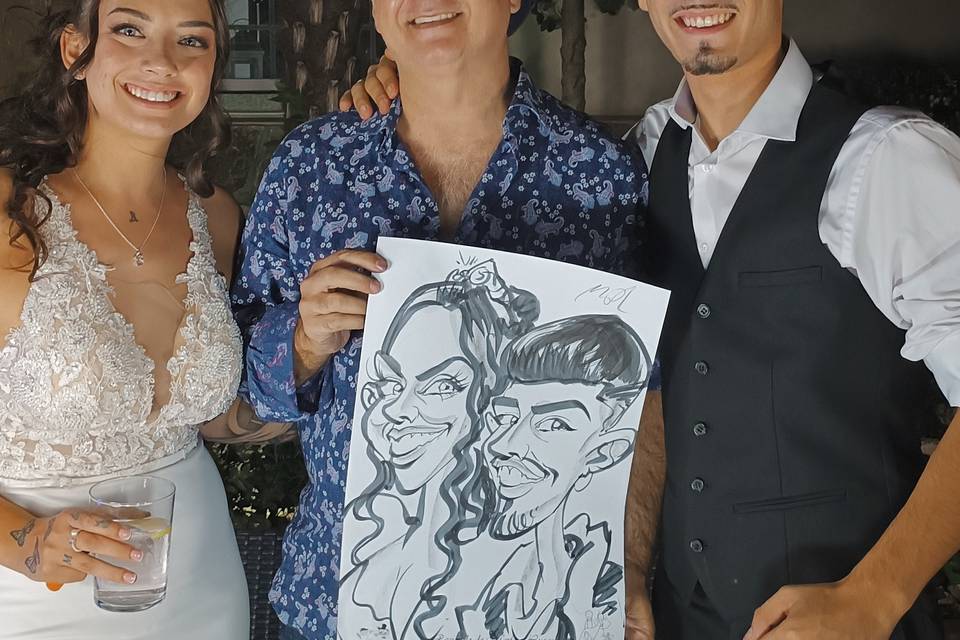 Caricatura previa a tinta