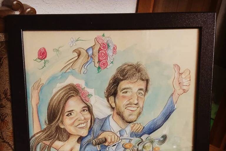 Caricaturas previas a la boda