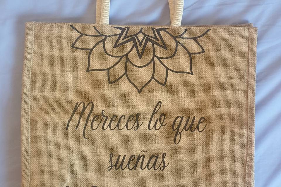 Bolsa de playa de yute persona