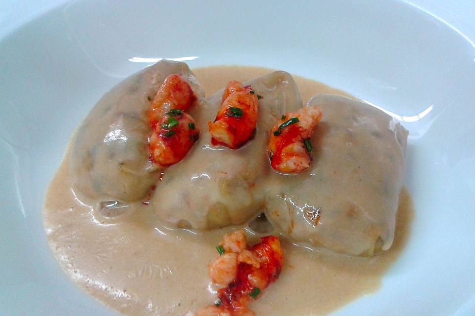 Raviolis de bogavante