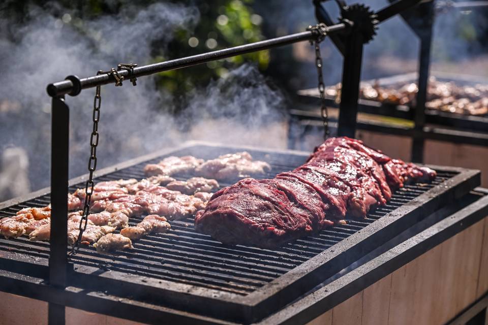 Entraña asada a la barbacoa