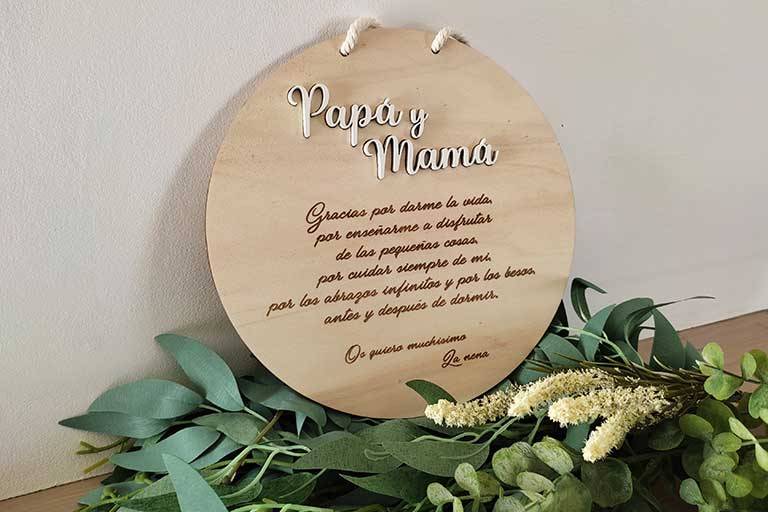 Placa con mensaje personalizado