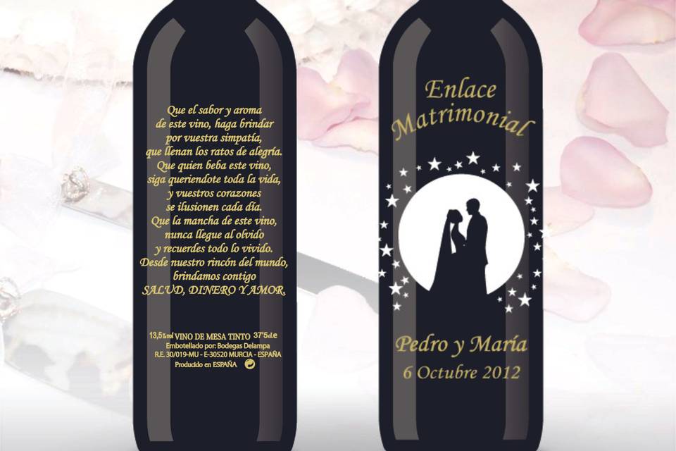 Botella de vino personalizada