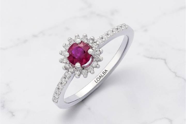 Anillo compromiso rubi