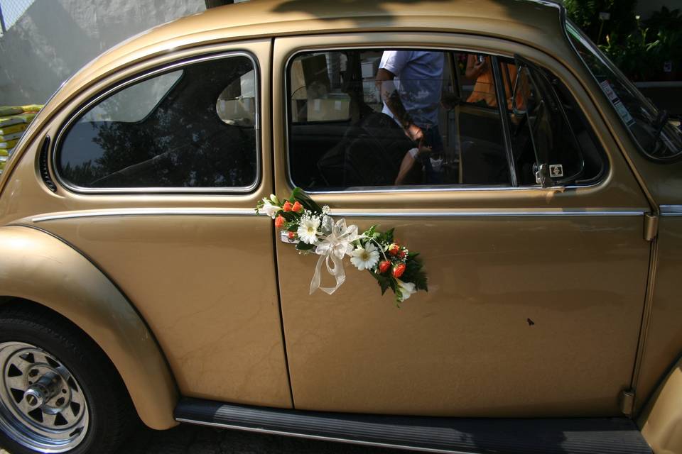 Detalle en coche antiguo