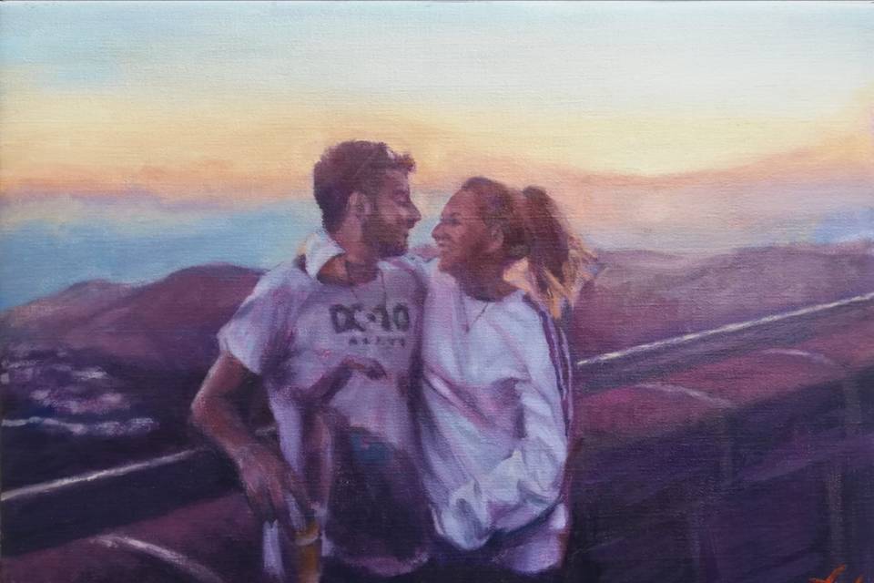 Pareja: pintura al óleo