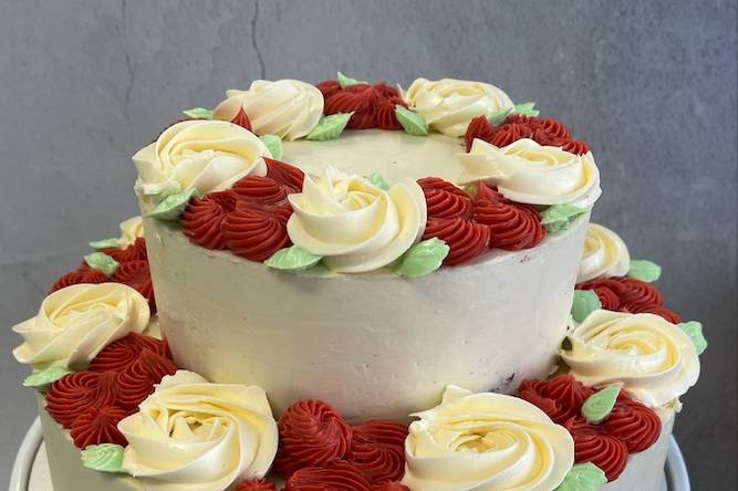 Tarta de boda con flores