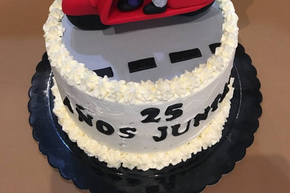 Tarta novios viajeros