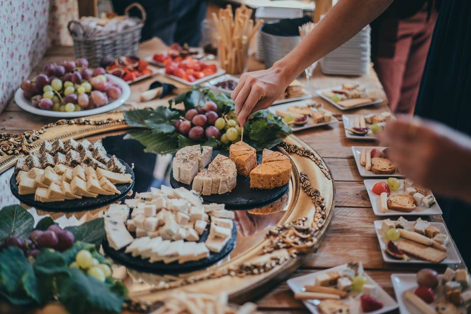 Mesa de queso vegano