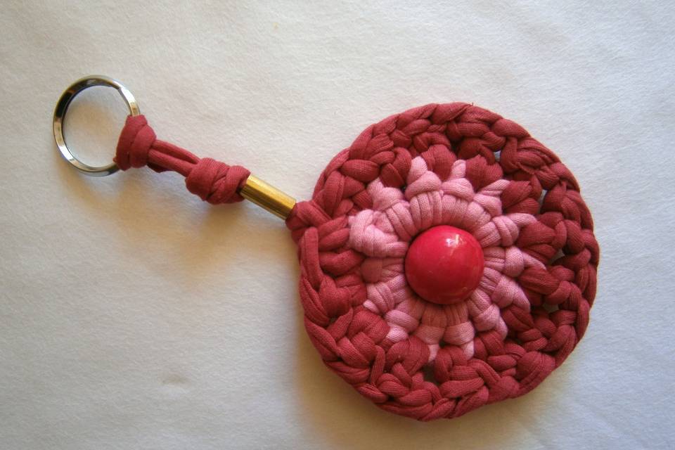 Llavero circular rosa