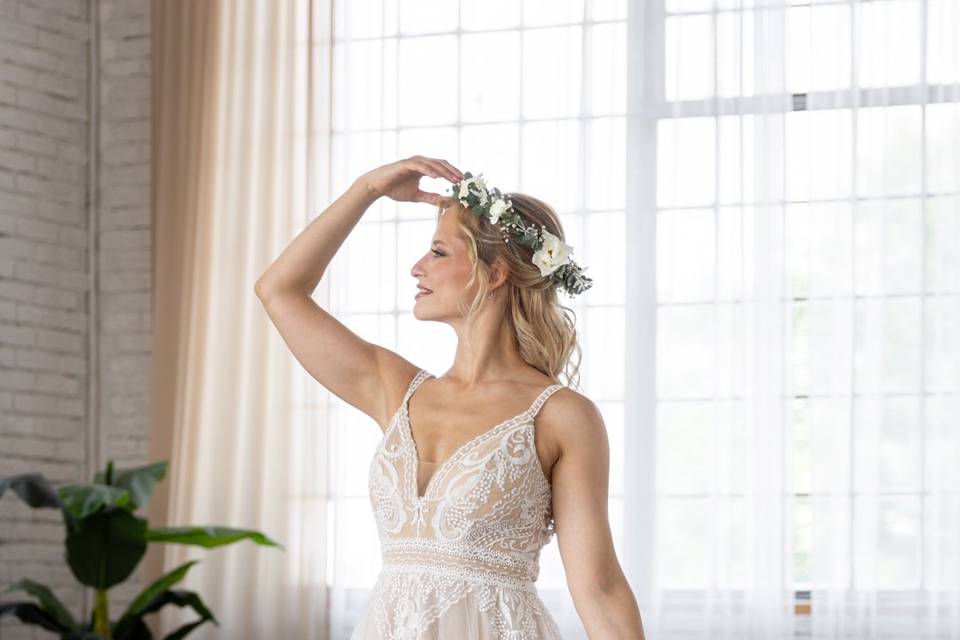 Vestido de novia romántico