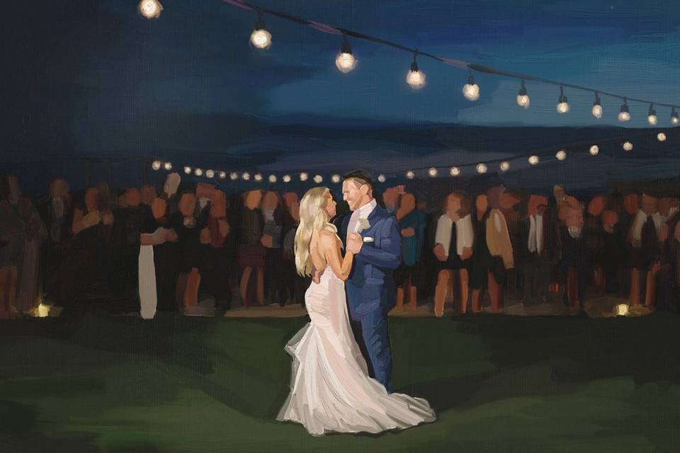 Pintura del baile de novios