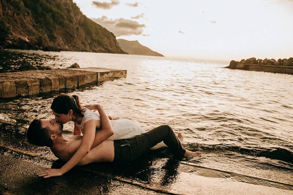 Postboda en el mar