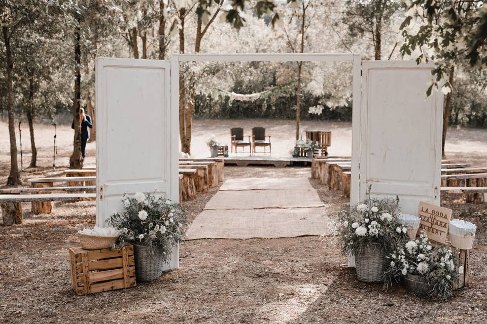 Banquete en un invernadero