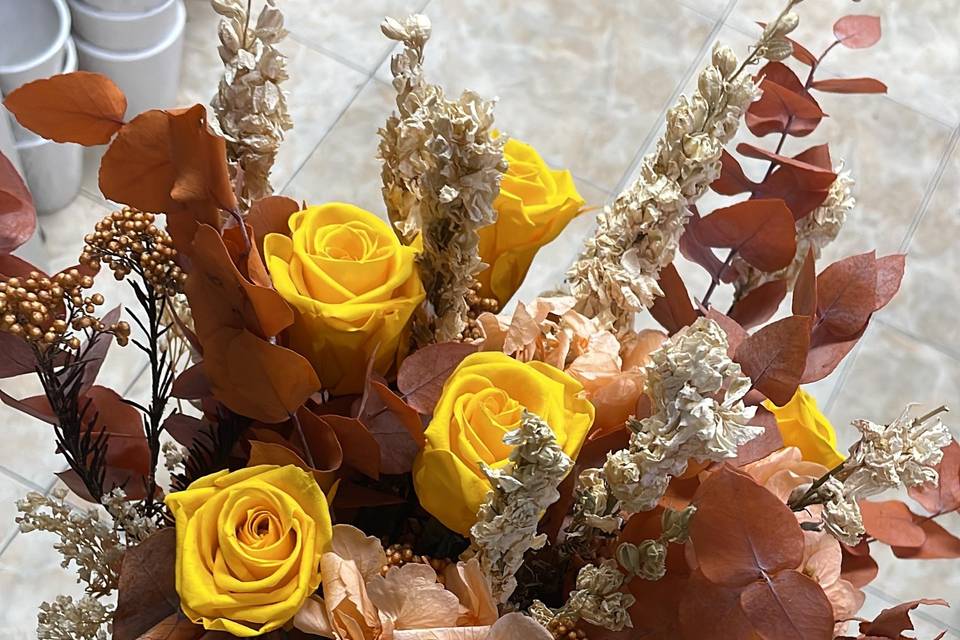 Ramo novia flores preservadas