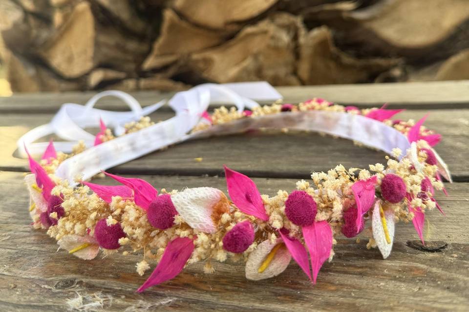 Diadema flores preservadas