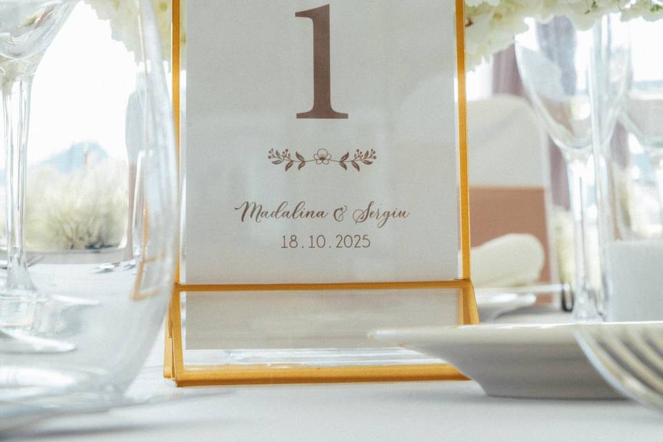 Mesa y grafica para boda