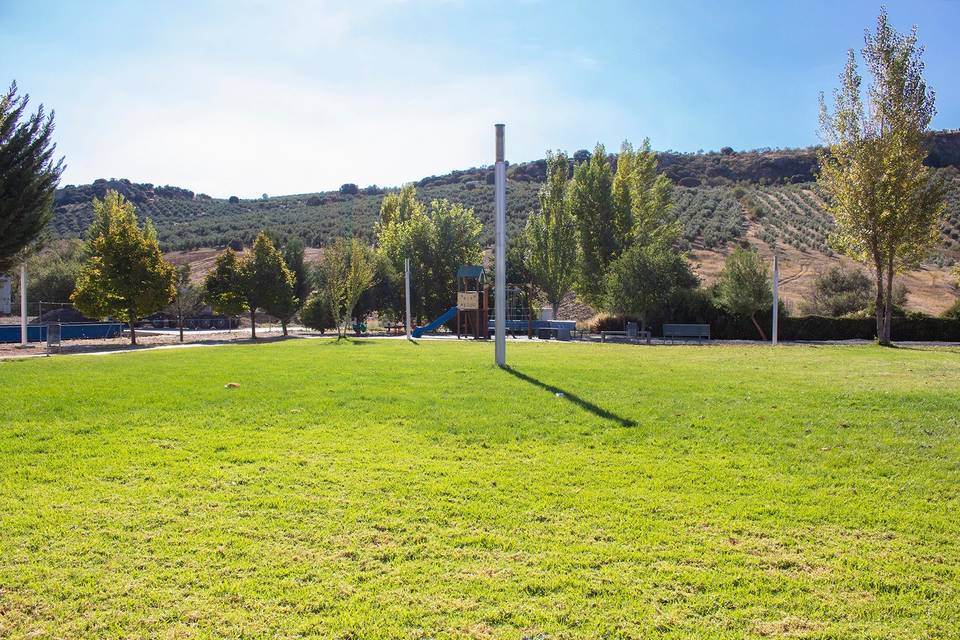 Césped con vistas al castillo