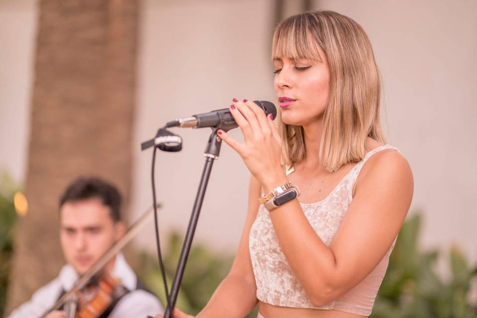 Guitarra, voz y violín