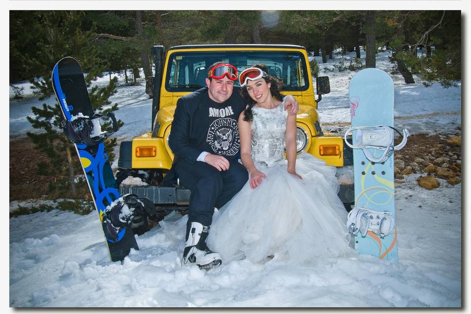 Postboda en la nieve