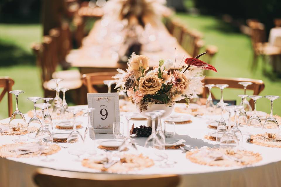 Deco mesa invitados boho