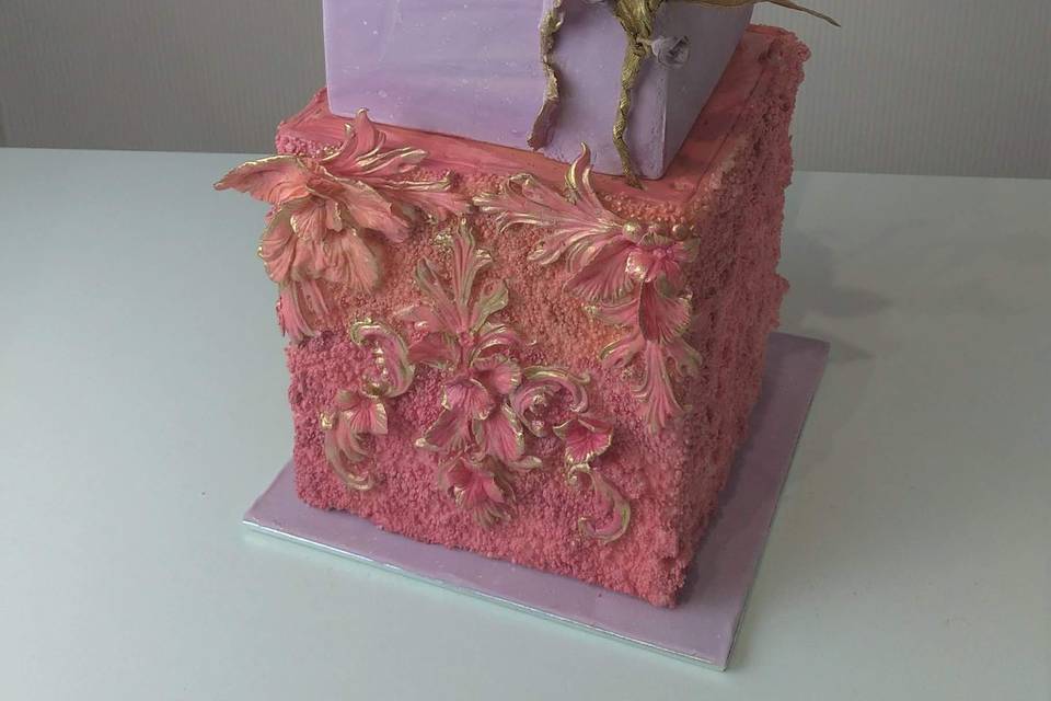 Fondant con flores de azúcar