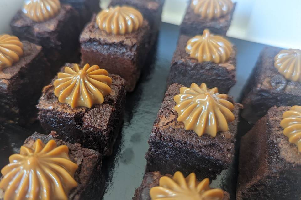 Mini brownie c/ dulce de leche