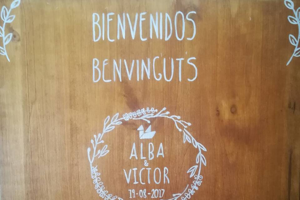 Cartel de madera