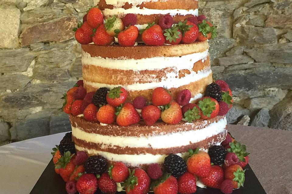 Tarta con texturas del vestido